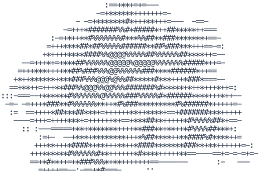 A towering cumulonimbus cloud, drawn in ASCII.