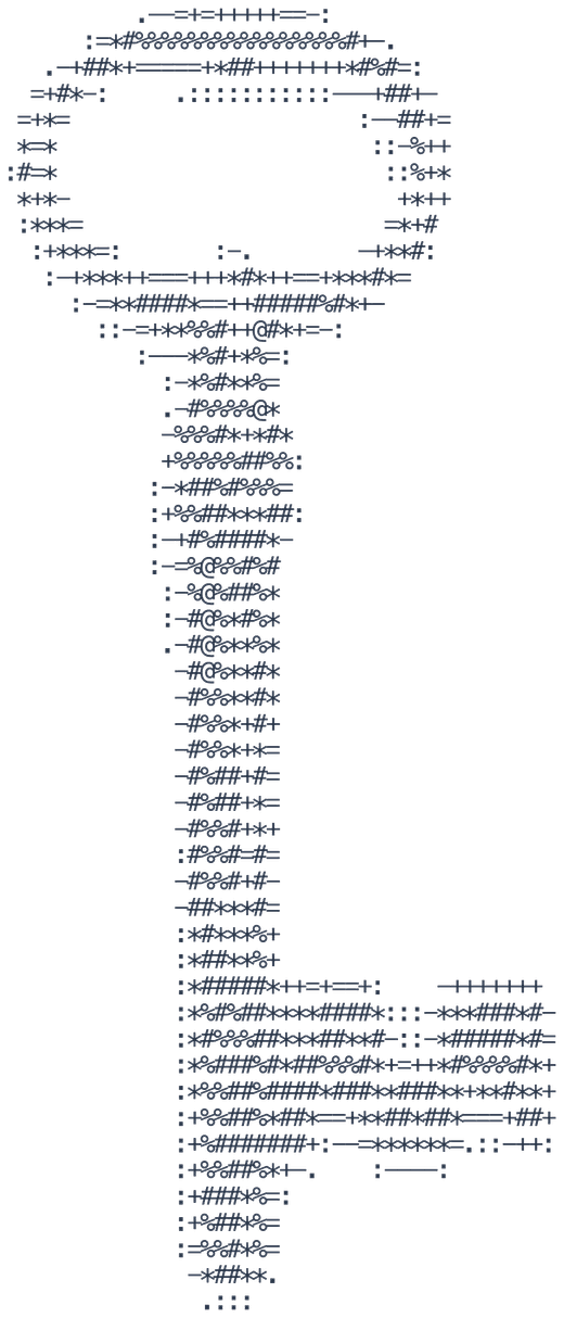 A skeleton key, drawn in ASCII.